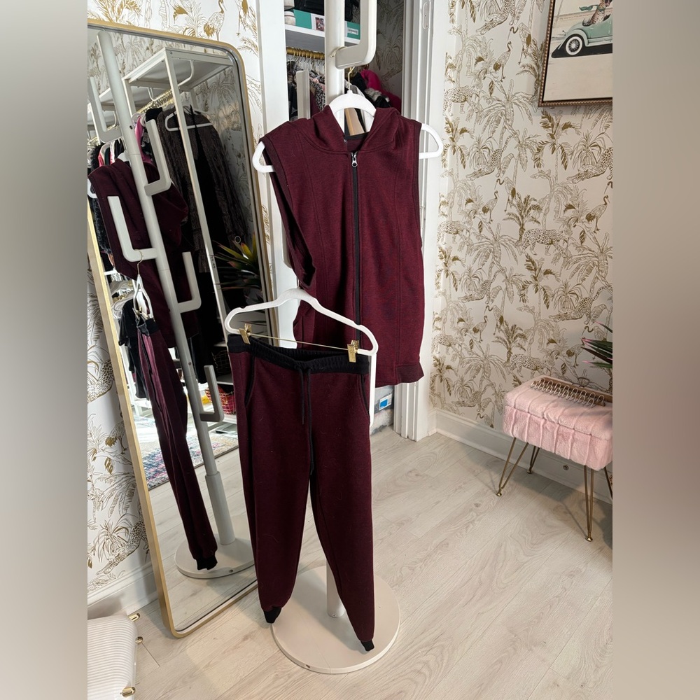 Women's Burgundy Tracksuit Set